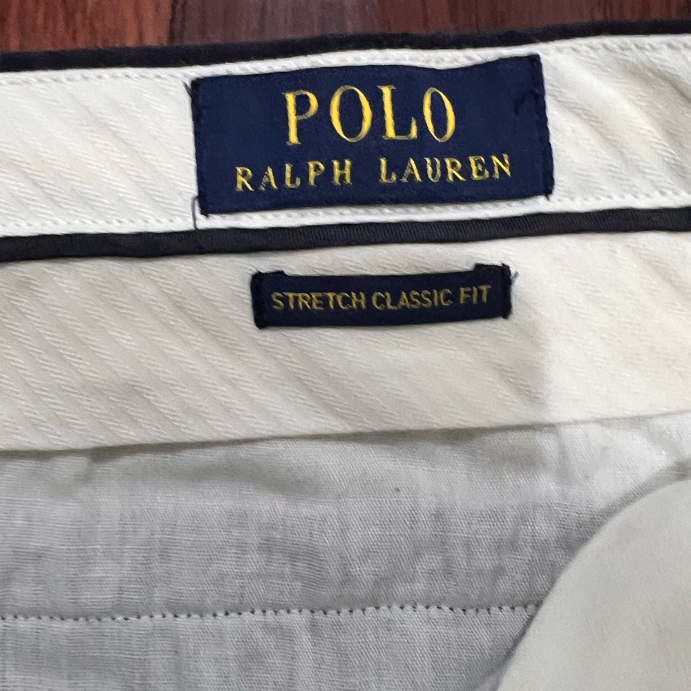 Men’s Polo Ralph Lauren Navy/Blue Chino Classic Fit Pants Waist 33” Inseam 27” - Picture 3 of 3